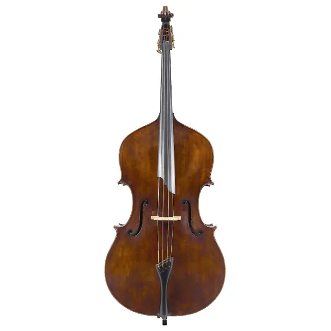 3/4 Modern Hungarian Double Bass, Brescian Pattern, Violin Outline, Flat Back - Cover Image