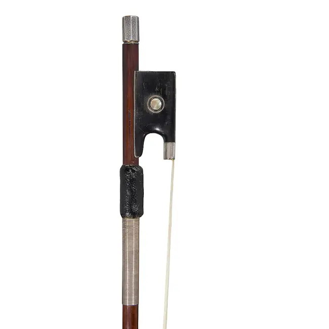 4/4 German Violin Bow by and stamped H.R. Pfretzschner, Markneukirchen, c1890 - Cover Image