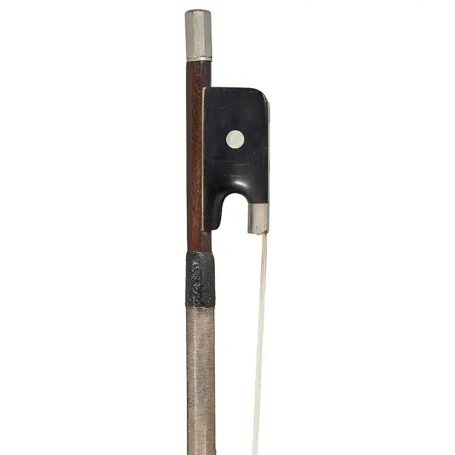 English Viola Bow, School of Dodd, Nickel and Ebony Mounted, Octagonal Stick, 68g - Cover Image