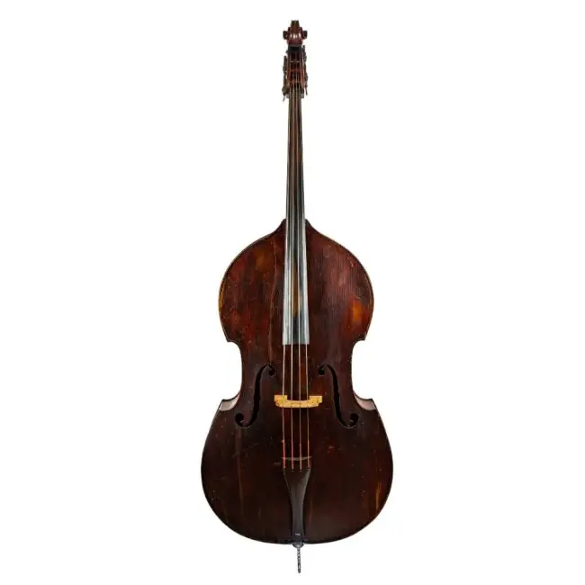  3/4 French Double Bass Jacquet-Gand c1880 Viol Outline Flat Back - Cover Image